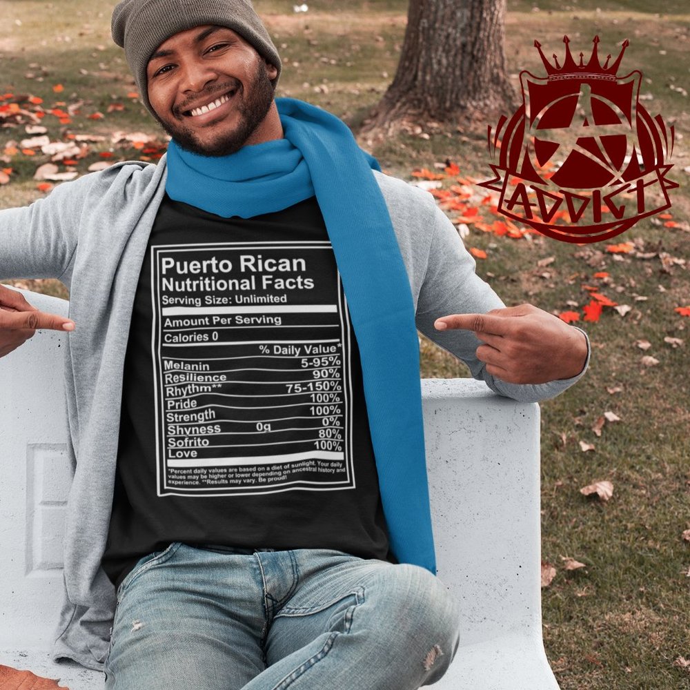 Puerto Rican Nutritional Facts T-Shirt - Picture 4 of 5